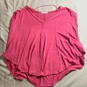 We The Free Pink V-Neck Blouse